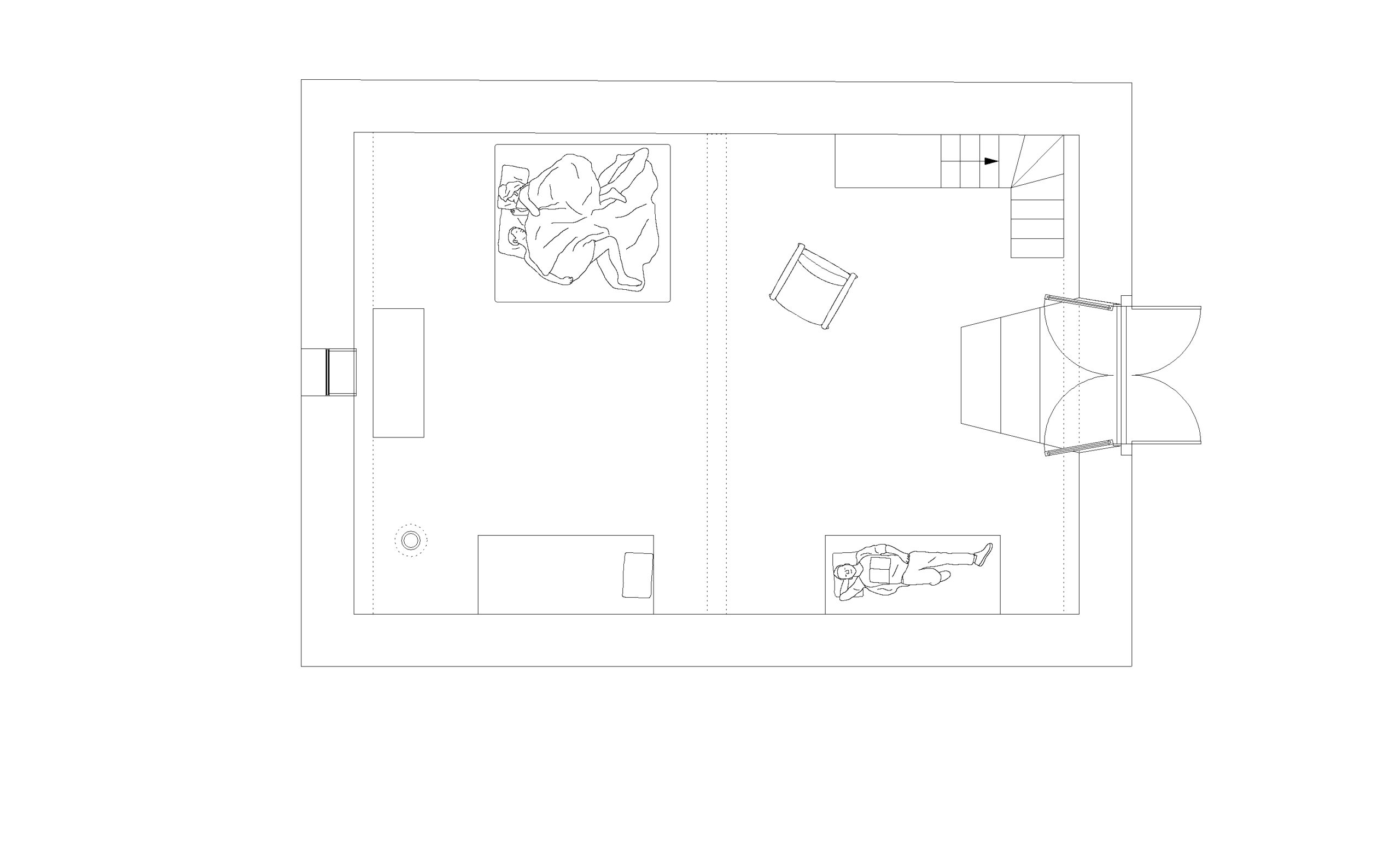 Plan R+1 / Photographe : Nicolas Fontas - Architecte : Emmanuelle Lesgourgues - Nom du projet :Aubise, Borce, 2025