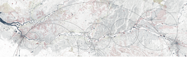 Carte du territoire de la Plaine de Garonne / Juliette Taymont et Marie Vendier- Récits pour des territoires résiduels, Bordeaux,2023