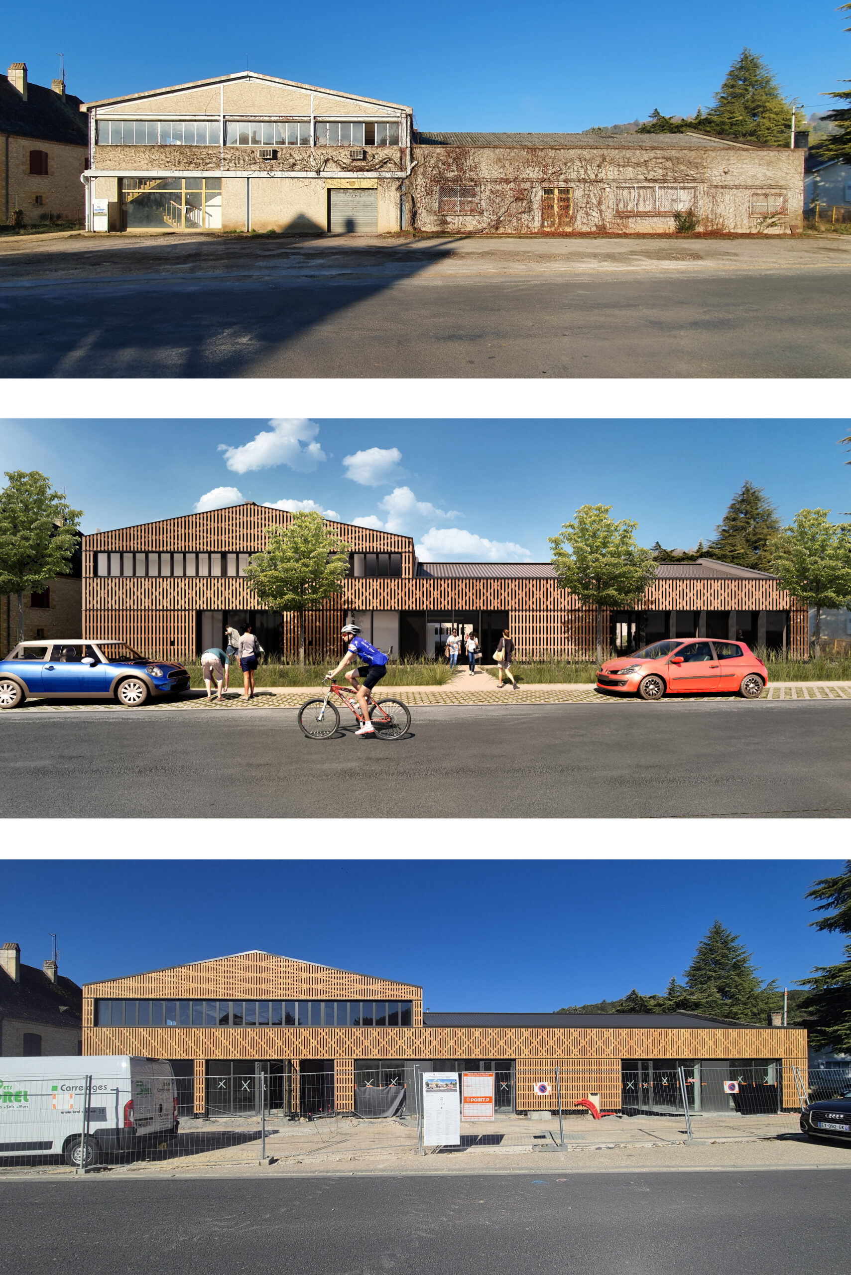 Le traitement de façade évoque l'histoire du lieu / ATELIER GODET RABECQ - Reconversion de la Friche Teton, Saint-Cyprien