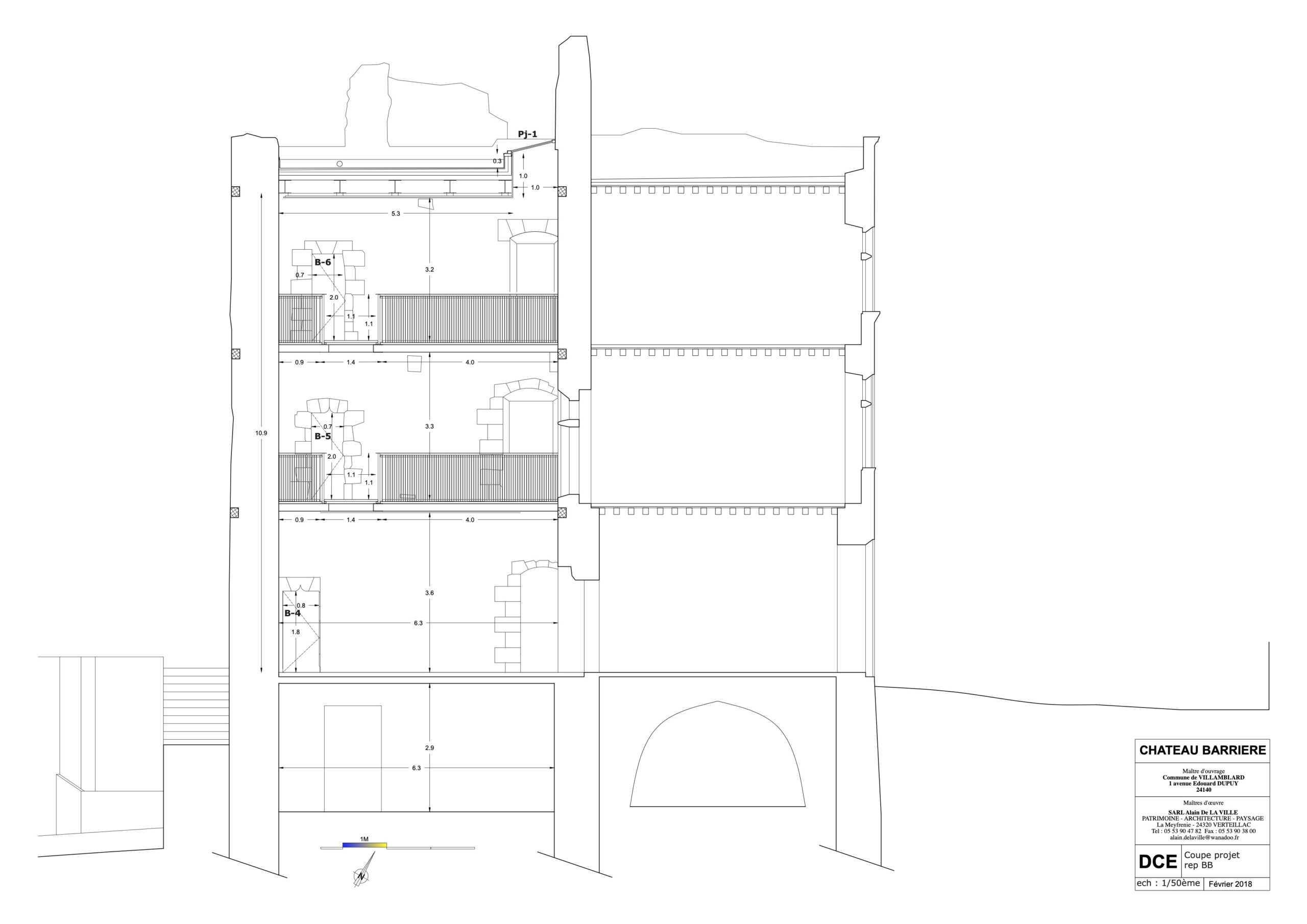 circulations traitées en galerie d'expositions dans le volume sud avec une lumière zénithale particulièrement adaptée / SAS ADLV - Julien Martineau, Le bâti, vecteur d'identité – château de Barrière à Villamblard