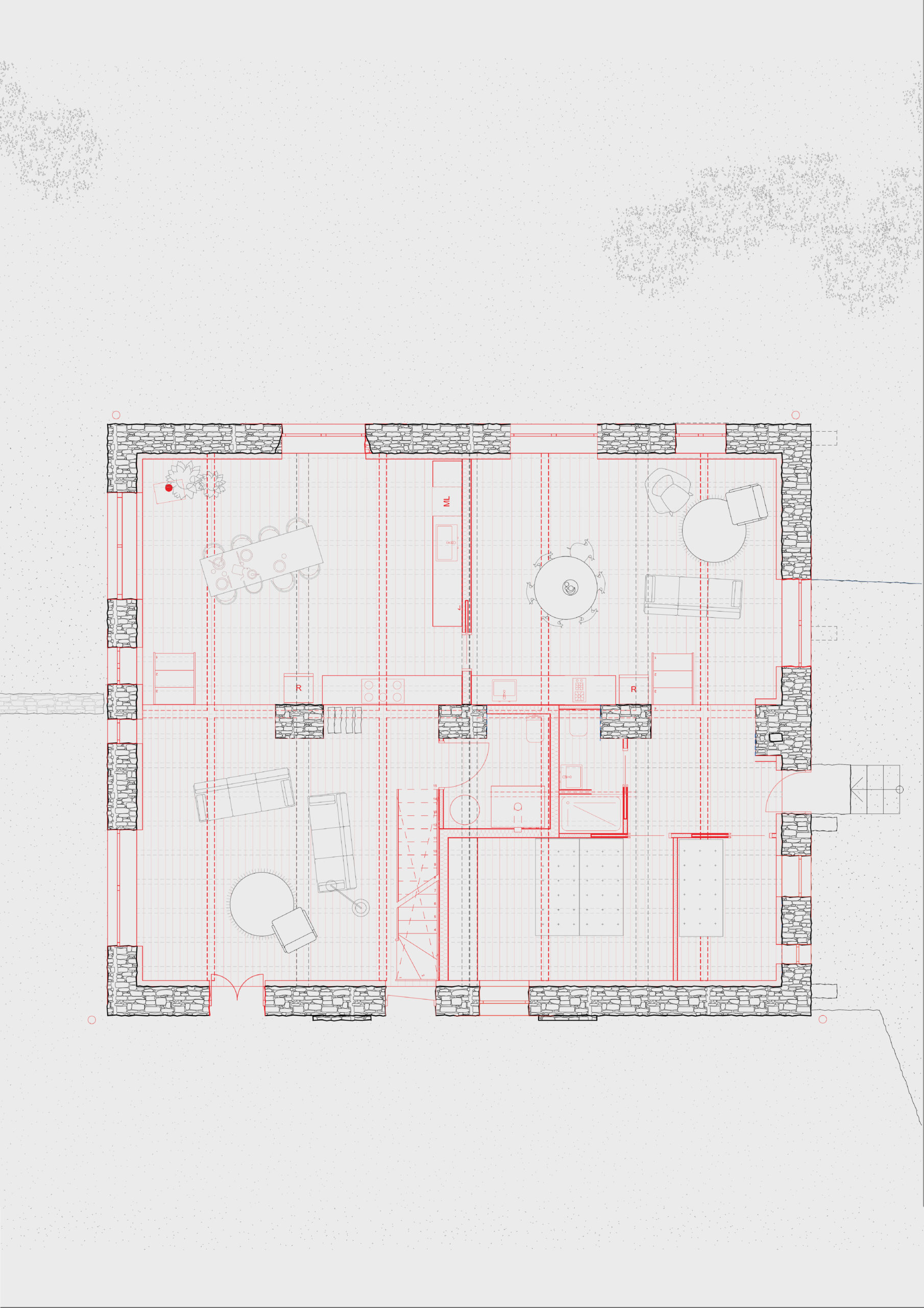 Lantoki - Larrun - Plan RDC / Lantoki Architectes - Larrun - Ascain - 2024