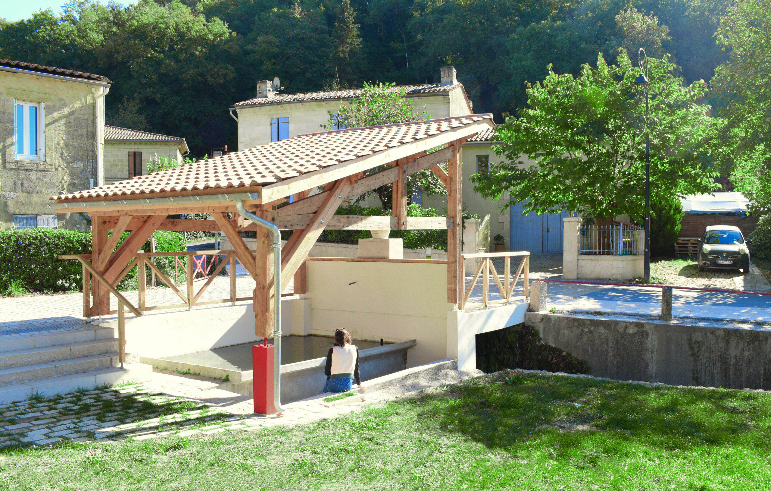 Lavoir de la Place de Rouquey à Tabanac / MoonwalkLocal-MoonwalkLocal-Revitalisation du centre bourg de Rouquey à Tabanac-Tabanac,2025